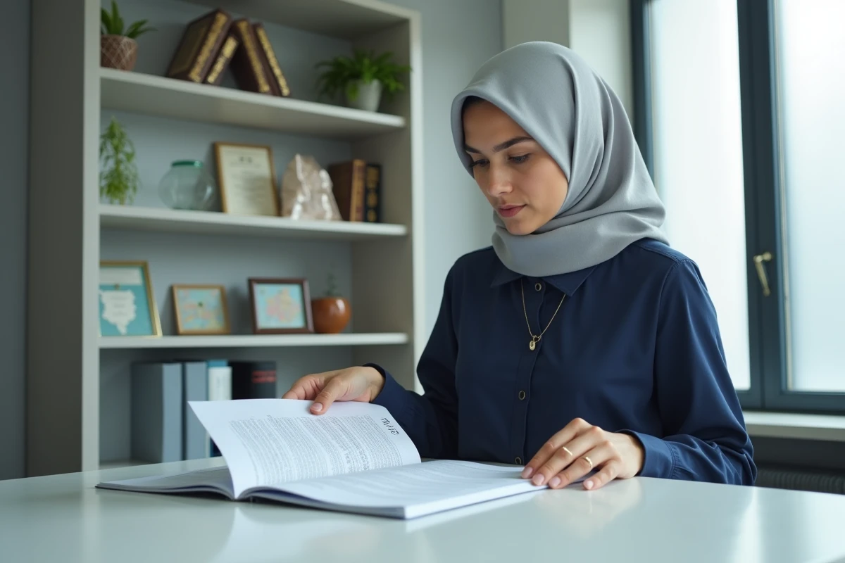 Femme comparant deux méthodes de calcul UOIF et Umm Al Qura pour les horaires de prière à Toulouse
