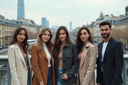 Groupe de jeunes adultes dans la ville de Paris