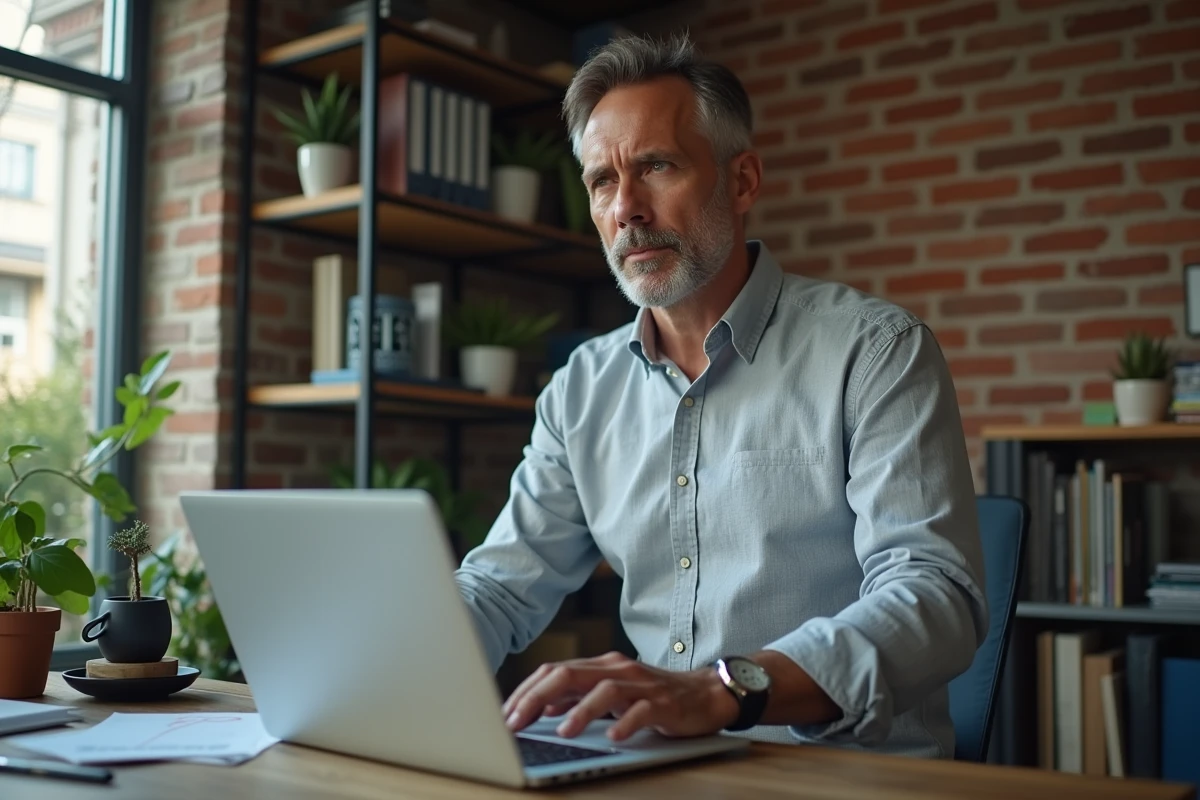 Homme en télétravail consultant un calendrier numérique pour calculer des délais en jours ouvrés
