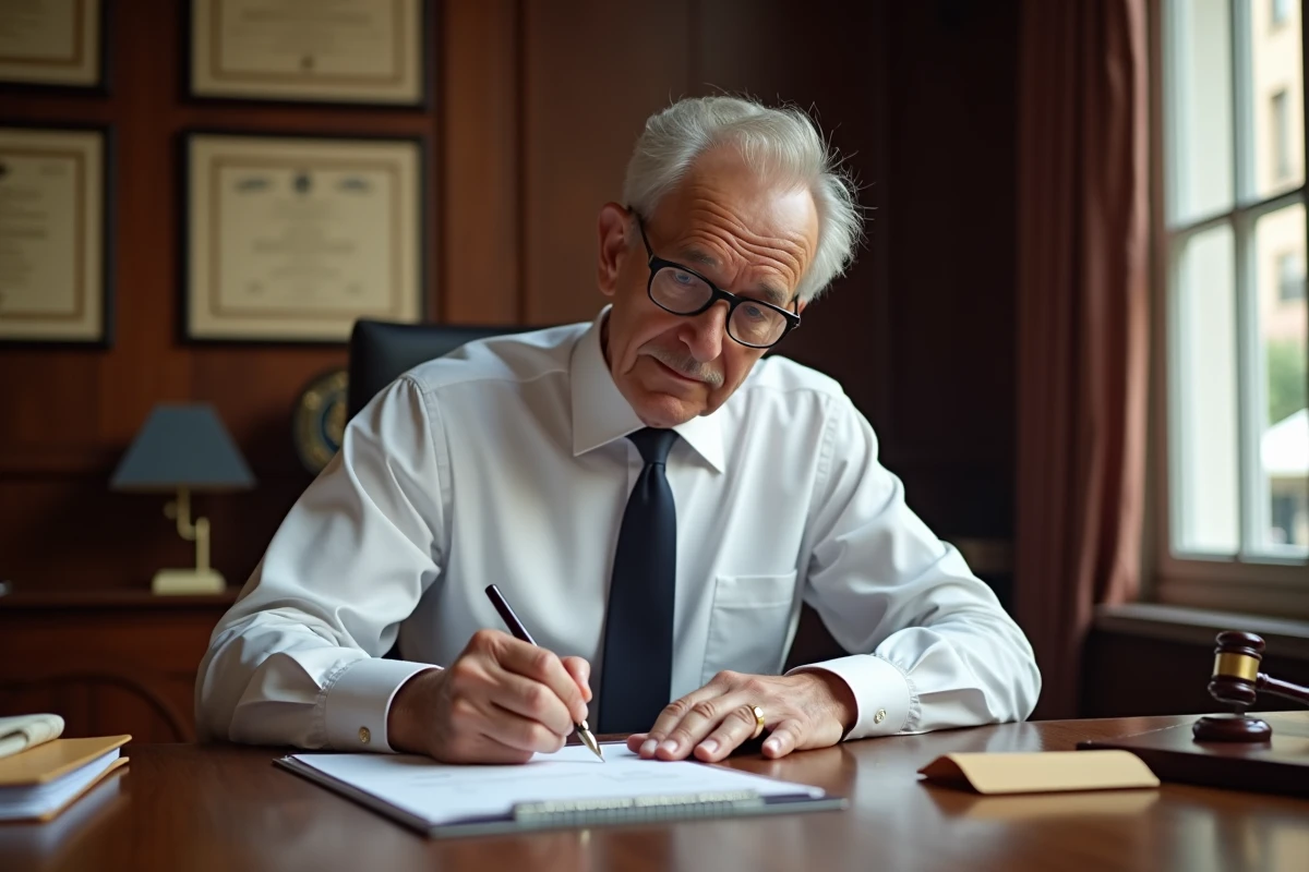 Notaire signant un acte officiel pour la parution au Journal Officiel lors d'une procédure de dissolution ou fusion d'association